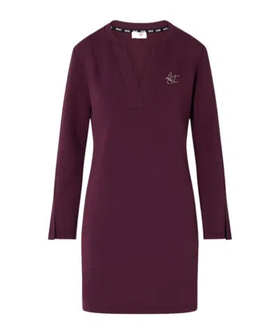 Liu •jo Short Scuba Dress In Burgundy