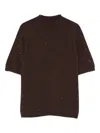 Liu •jo Short-sleeve Knitted Top In Brown