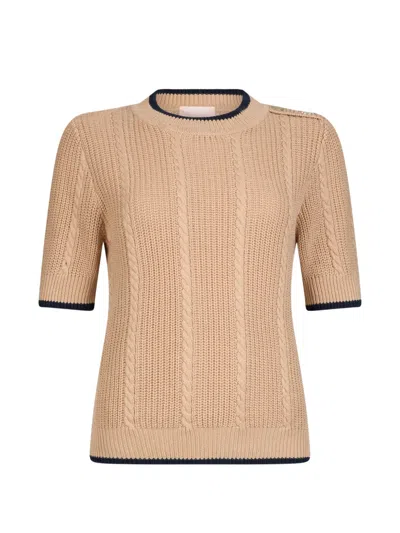 Liu •jo Short-sleeve Sweater In Brown