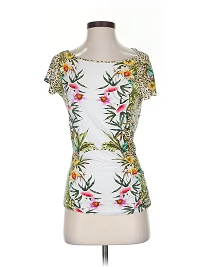 Pre-owned Liu •jo Short Sleeve Top White Sweetheart Neckline Tops