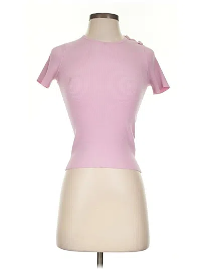 Pre-owned Liu •jo Short Sleeve Turtleneck In Pink