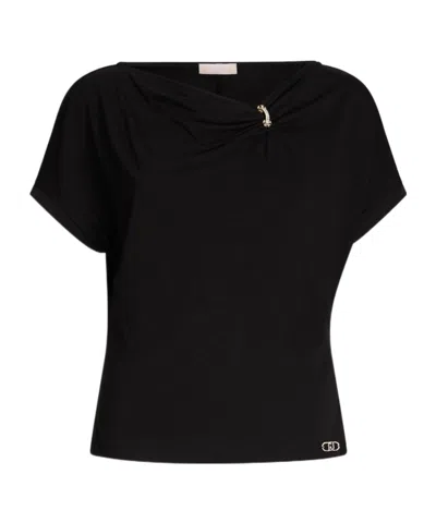 Liu •jo Short-sleeved T-shirt In Black