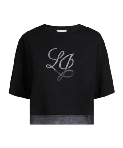 Liu •jo Short-sleeved T-shirt In Black