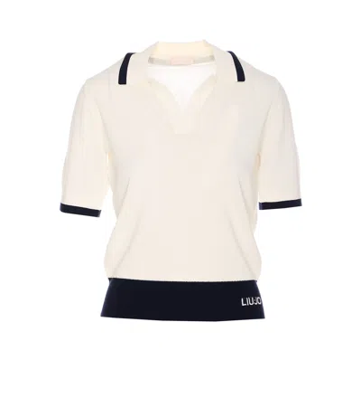 Liu •jo Short Sleeves Sweater In Neutral