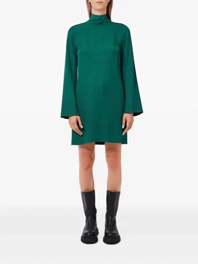 Liu •jo Short Twill Dress In Green