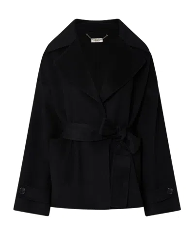 Liu •jo Short Wool Coat In Black