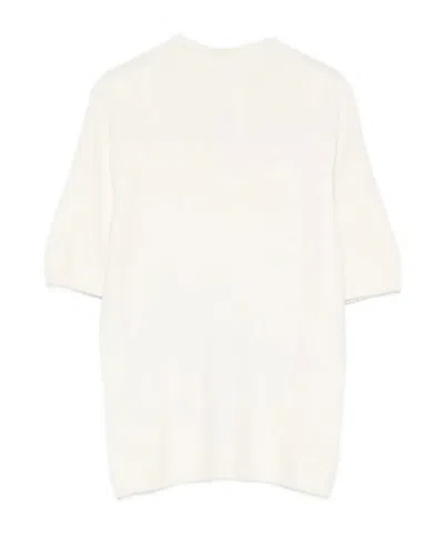 Liu •jo Short-sleeve Knitted Top In White
