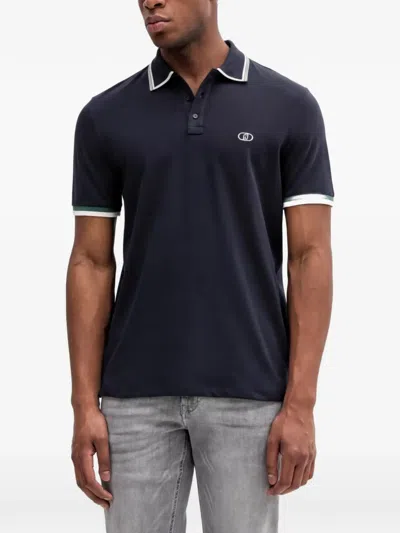 Liu •jo Short-sleeve Polo Shirt In Blue