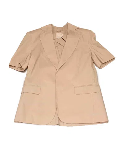 Liu •jo Short-sleeved Blazer In Brown