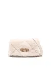 Liu •jo Liu Jo Quilted Plush Handbag With Gold-tone Clasp In Sand