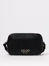 Liu •jo Logo-plaque Zipped Crossbody Bag In Black