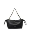 Liu •jo Chain-strap Drawstring Shoulder Bag In Black