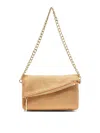 Liu •jo Liu Jo Camel Brown Foldover Top Bag With Magnetic Closure