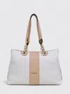 Liu •jo Monogram Logo Drummed Effect Tote Bag In White