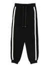 Liu •jo Side-stripe Drawstring Joggers In Black