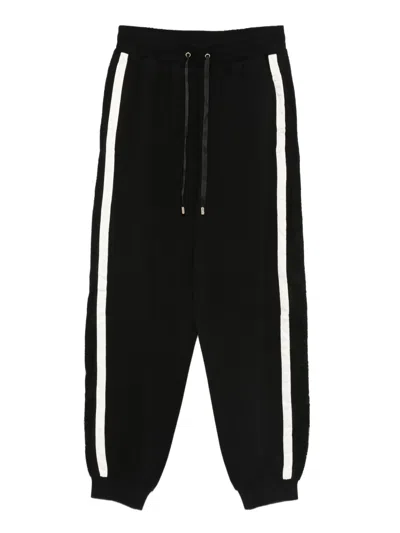 Liu •jo Side-stripe Drawstring Joggers In Black