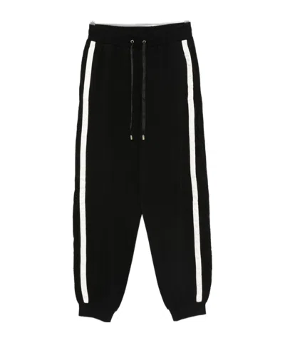 Liu •jo Side-stripe Drawstring Joggers In Black