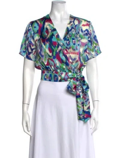 Pre-owned Liu •jo Silk Printed Top In Multicolor