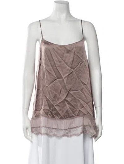 Pre-owned Liu •jo Silk Scoop Neck Top In Pink