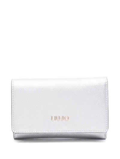 LIU •JO SILVER WALLET WITH LOGO