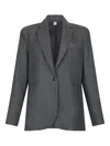 Liu •jo Single-breasted Blazer In Gray