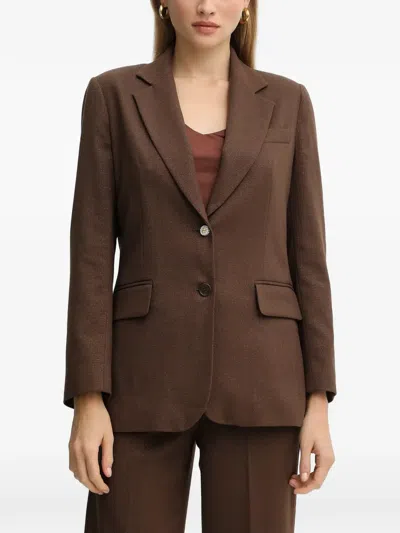 Liu •jo Single-breasted Blazer In Brown