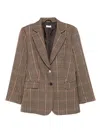 Liu •jo Single-breasted Blazer In Brown