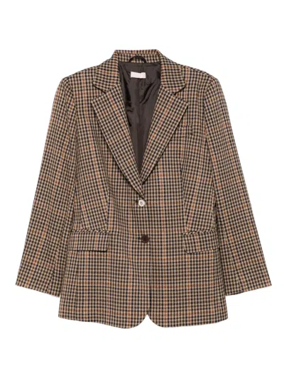 Liu •jo Single-breasted Blazer In Brown