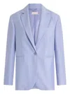 Liu •jo Linen And Cotton Blazer In Purple