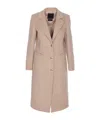 Liu •jo Long Sleeve V-neck Coat With Notch Lapel In Neutral