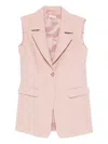 Liu •jo Single-breasted Gilet In Pink