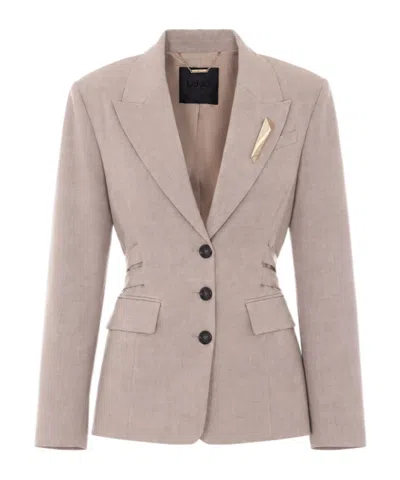 Liu •jo Liu Jo Single-breasted Belted Blazer In Neutral