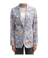 Liu •jo Floral Single-breasted Jacket In Blue