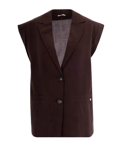 Liu •jo Liu Jo Single-breasted Waistcoat In Burgundy
