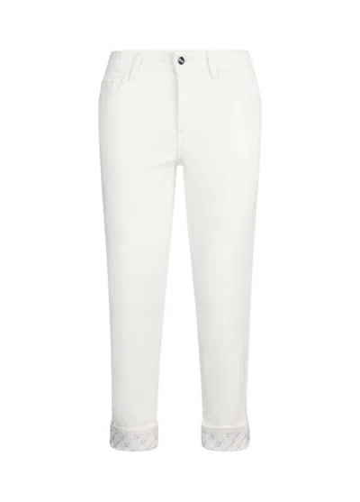 Liu •jo Liu Jo Skinny-fit White Trousers With Bottom-up Cut