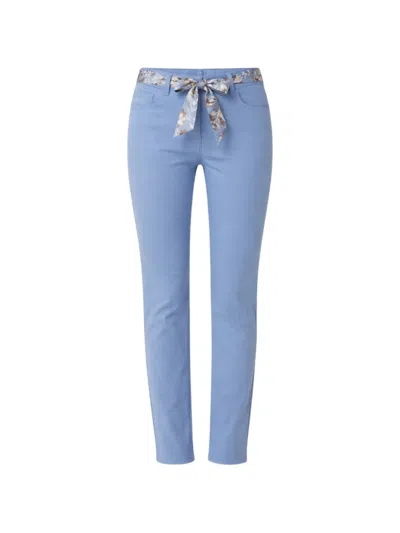 Liu •jo Skinny Gabardine Trousers In Blue