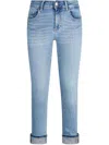 Liu •jo Liu Jo Long Blue Jeans With Rolled-up Cuffs In Blue