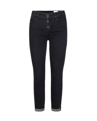 LIU •JO SKINNY JEANS WITH CUFFS IN DARK GRAY