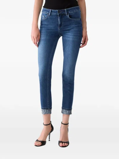 Liu •jo Skinny Jeans With Embellishments In Blue