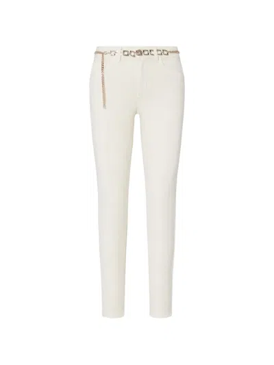 Liu •jo Skinny Trousers With Belt In White