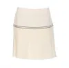 Liu •jo Flared Skirt With Contrast Trim And Pleated Design In White