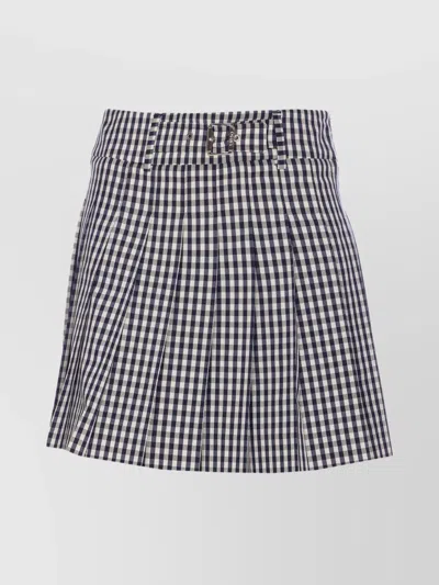 LIU •JO SKIRT WITH BELT LOOPS AND CHECK MOTIF