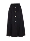 Liu •jo High Waist Wide Model Skirt With Belt In Black