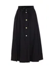 Liu •jo High Waist Wide Model Skirt With Belt In Black