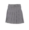 Liu •jo Liu Jo Check Pattern Pleated Miniskirt With Belt Loops In Black