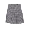 Liu •jo Liu Jo Check Pattern Pleated Miniskirt With Belt Loops In Black