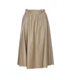 Liu •jo Leather Midi Skirt In Brown