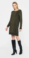 Liu •jo Animal-pattern Knitted Mini Dress In Brown