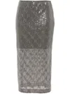 Liu •jo Sequinned Midi Skirt In Silver