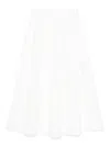 Liu •jo White Cotton Midi Skirt In White